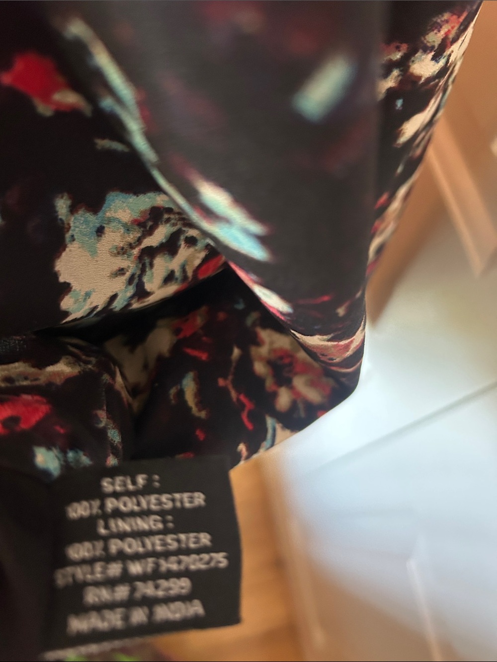 NWOT W118 Walter Baker Abstract Print Shift Dress Long Sleeve L Quiet Luxury - Picture 6 of 12